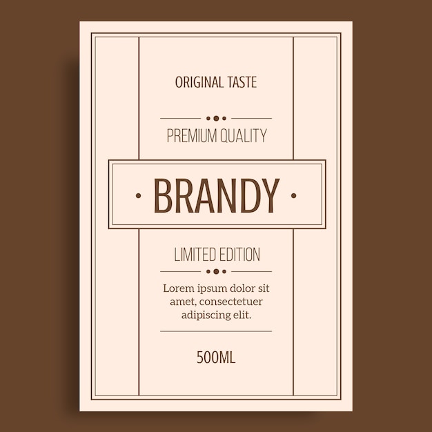 Vecteur gratuit Étiquette de brandy vintage ornementale