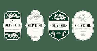 Vecteur gratuit Étiquette d'huile d'olive vintage dessinée à la main