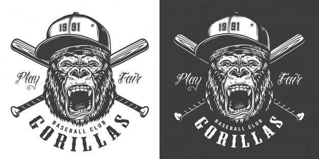 Étiquette de mascotte de club de baseball