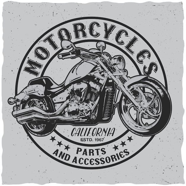 Vecteur gratuit Étiquette de motos de californie