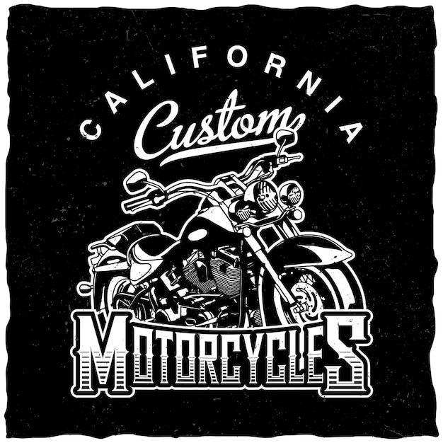 Vecteur gratuit Étiquette de motos personnalisées de californie