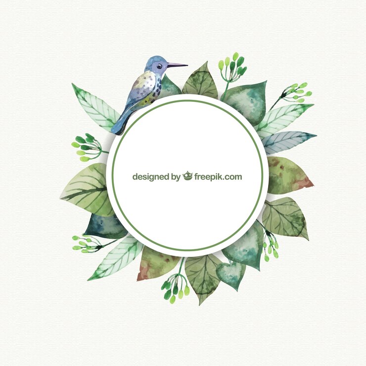 Vecteur gratuit étiquette de la nature d'aquarelle