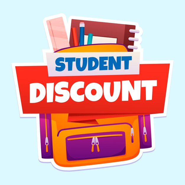 Étiquette de remise étudiante dégradée