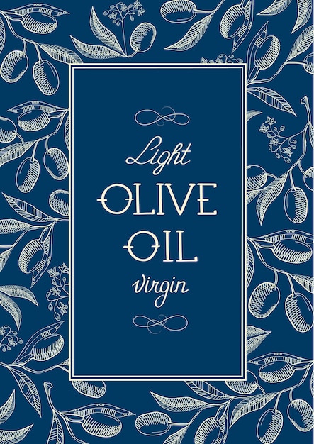 Vecteur gratuit Étiquette vintage d'olive vierge