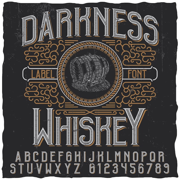 Vecteur gratuit Étiquette de whisky darkness
