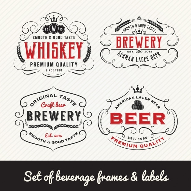 Vecteur gratuit étiquettes de boissons collection