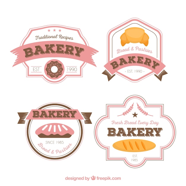 étiquettes de boulangerie de qualité, badges et logos mis