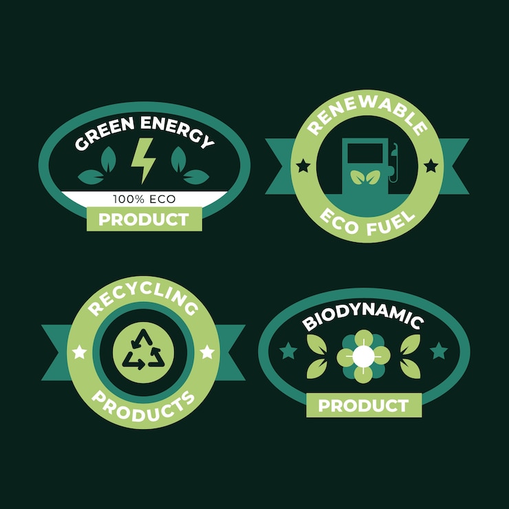 Vecteur gratuit étiquettes écologiques design plat