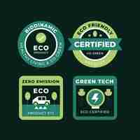 Vecteur gratuit Étiquettes écologiques design plat