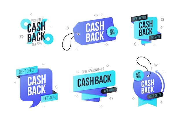 Vecteur gratuit Étiquettes marketing cashback