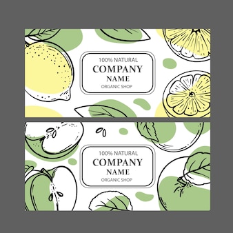 Étiquettes pomme vert citron