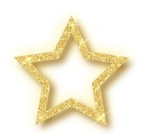 Vecteur gratuit Étoile de noël dorée isolée sur fond blanc.