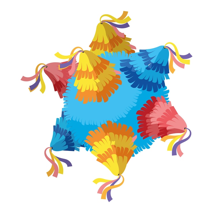 Vecteur gratuit étoile de pinata mexicaine