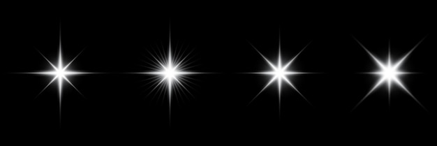 Étoile scintillante, effet de lumière étoile rougeoyante vectorielle. des étincelles d'étoiles magiques scintillantes. illustration vectorielle