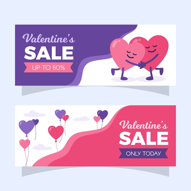 Étreindre Les Cœurs Bannière De Vente Saint Valentin