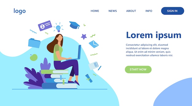 Étudiant avec ordinateur portable étudiant sur cours en ligne