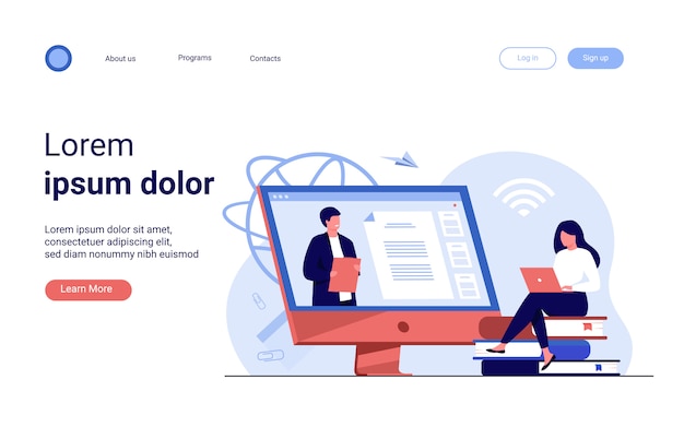 Une étudiante écoute un webinaire en ligne