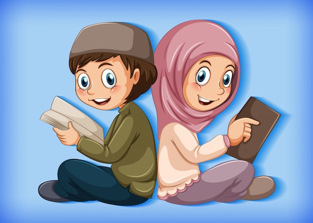 Étudiants musulmans lisant le livre