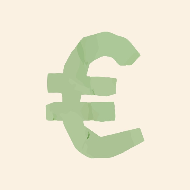 € euro monnaie signe papier coupé symbole vecteur