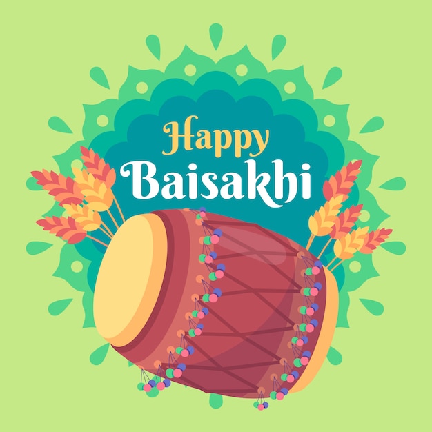 Événement De Baisakhi Heureux Design Plat