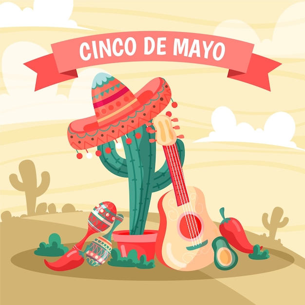 Événement cinco de mayo dessiné à la main