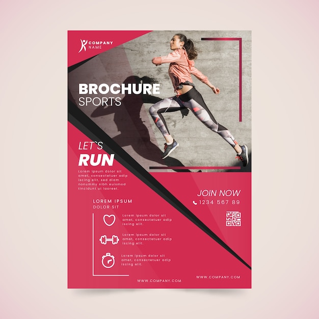 Vecteur gratuit Événement de course de style affiche sportive