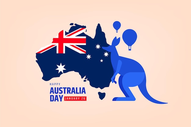 Vecteur gratuit Événement de la journée en australie avec carte