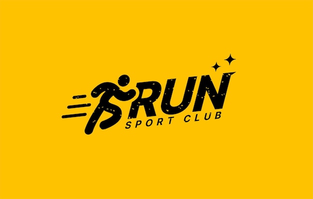 Exécutez les modèles de conception de logo de club de sport exécutez l'icône de typographie de lettrage logo de tournois et de marathons