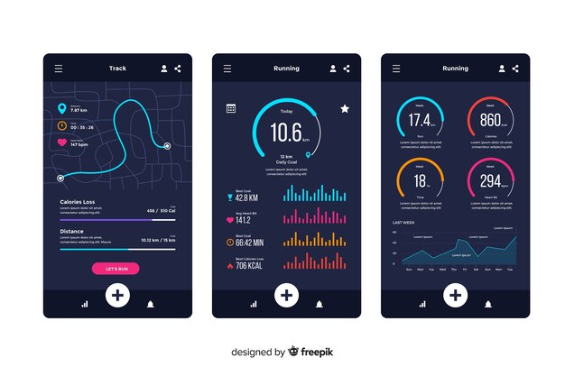 Exécution de style plat infographie application mobile