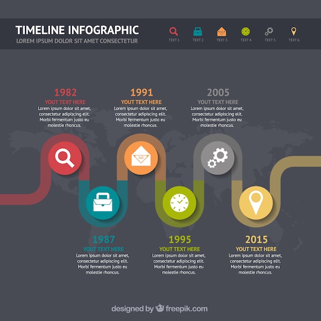 Vecteur gratuit expérience de travail infographique timeline