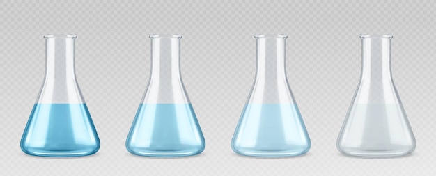 Vecteur gratuit expérimentation de liquide bleu de laboratoire dans un récipient en verre