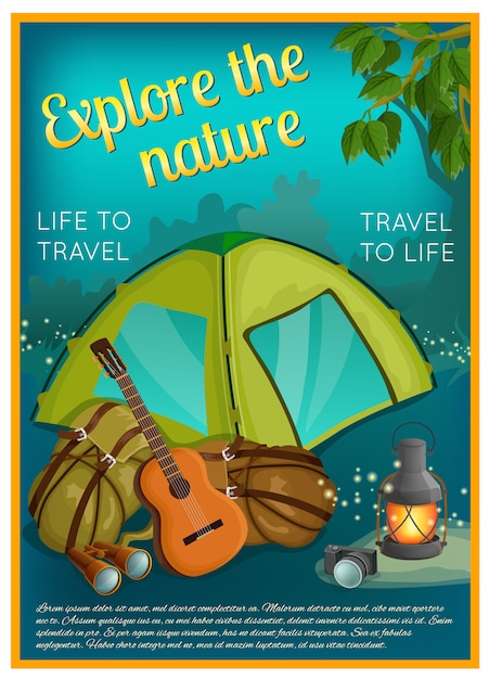 Vecteur gratuit exploration de la nature poster