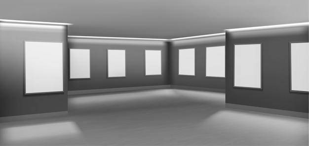 Exposition minimale de galerie d'art vide