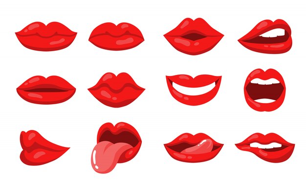 Expression d'émotion avec les lèvres et la bouche des femmes