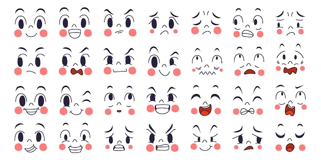 Expression de l'ensemble de concept d'émotion. Visage d'émotion d'illustration de dessin animé de l'homme.