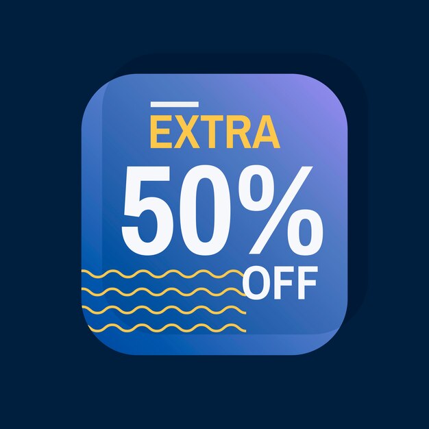 Extra 50% sur le vecteur de badge de vente