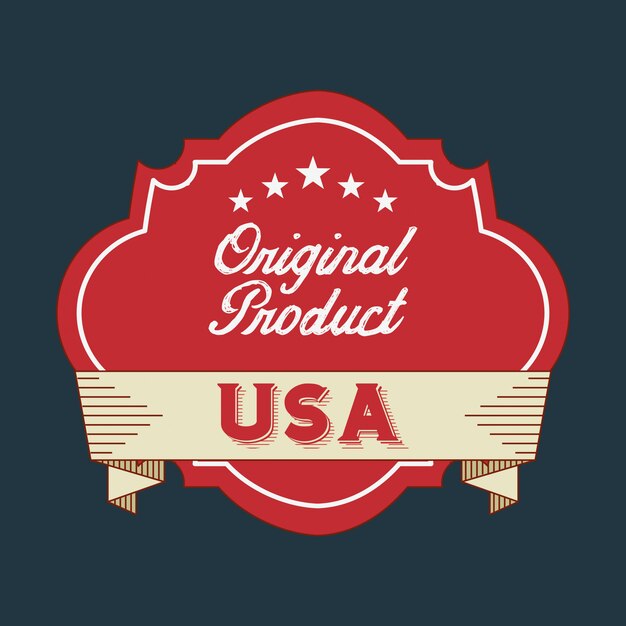 Vecteur gratuit fabriqué en design usa