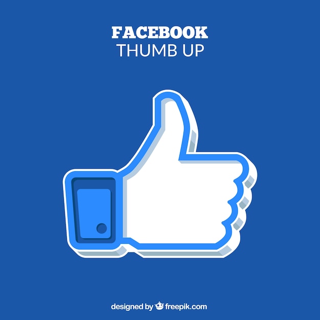 Vecteur gratuit facebook pouce vers le haut comme arrière-plan dans un style plat