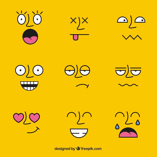Faces avec différents expressions