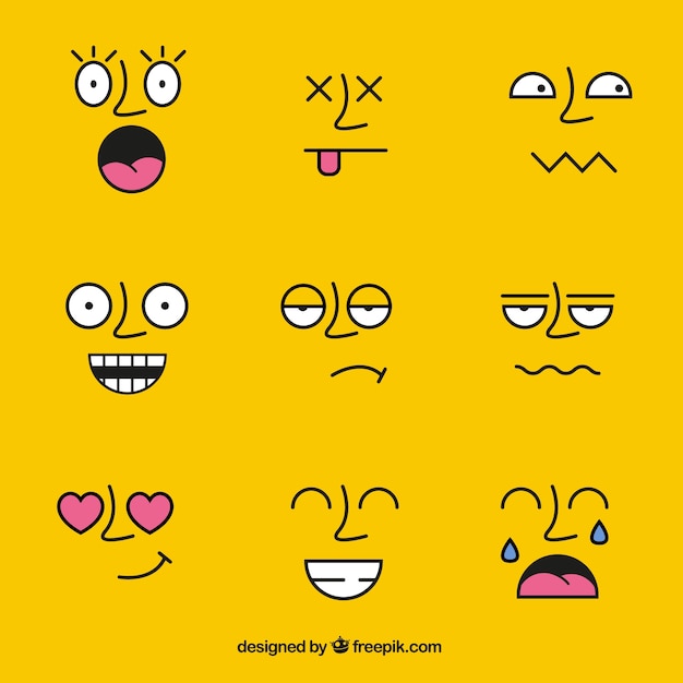 Faces Avec Différents Expressions