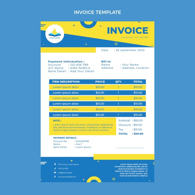 Vecteur gratuit facture d'école internationale minimale au design plat