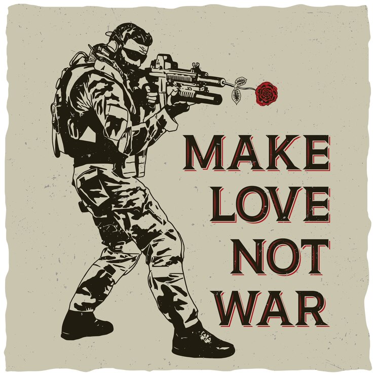 Vecteur gratuit faire l'amour pas la guerre illustration