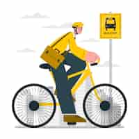 Vecteur gratuit faire la navette en vélo concept illustration
