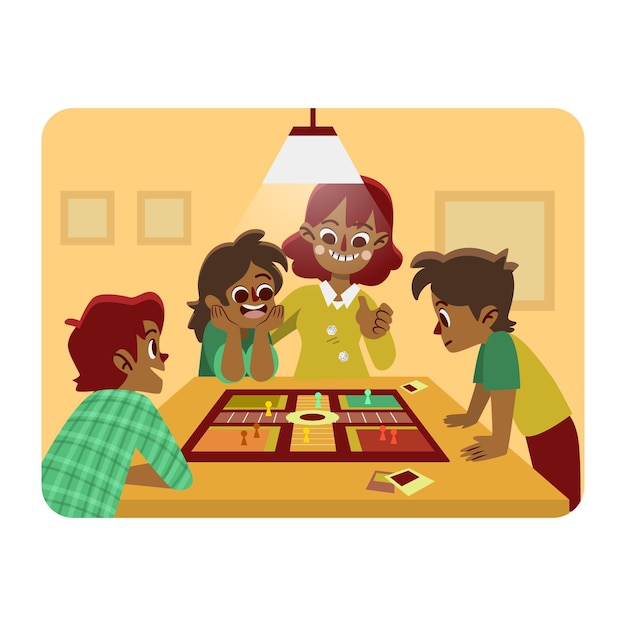 jouer à une soirée de jeux en famille 9158498 Art vectoriel chez