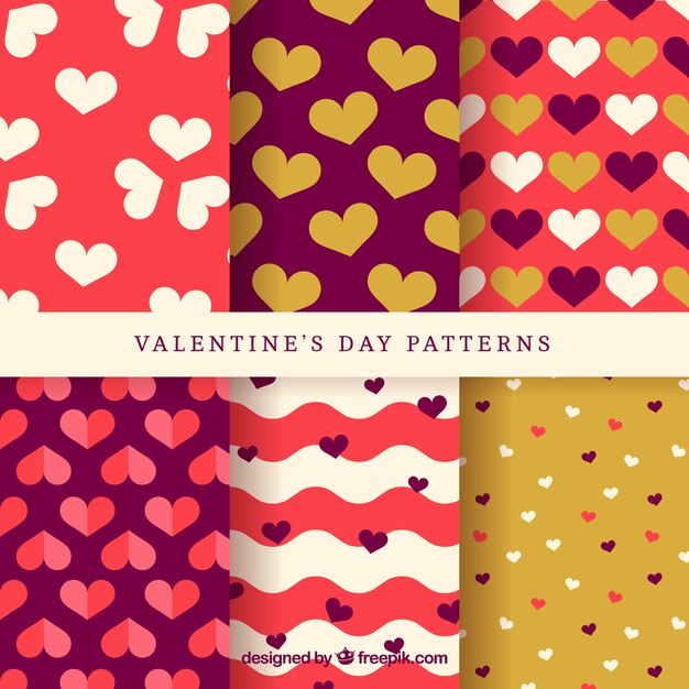 Fantastique collection de motifs de valentine avec des coeurs décoratifs