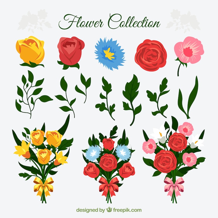 Vecteur gratuit fantastique décoration florale
