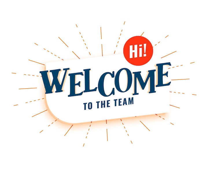 Vecteur gratuit félicitez votre nouvel employé avec un arrière-plan de bienvenue tendance