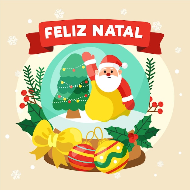 Vecteur gratuit feliz natal dessiné à la main