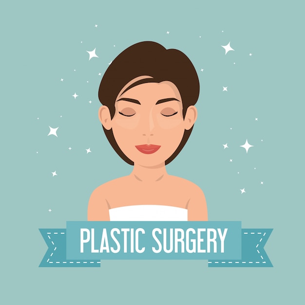 Vecteur gratuit femme en chirurgie plastique