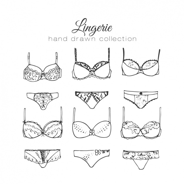 Vecteur gratuit femme collection d'éléments de lingerie